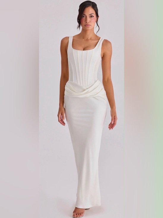 House of CB Dresses & Skirts - House•cb Ivory Corset-Style Long Dress